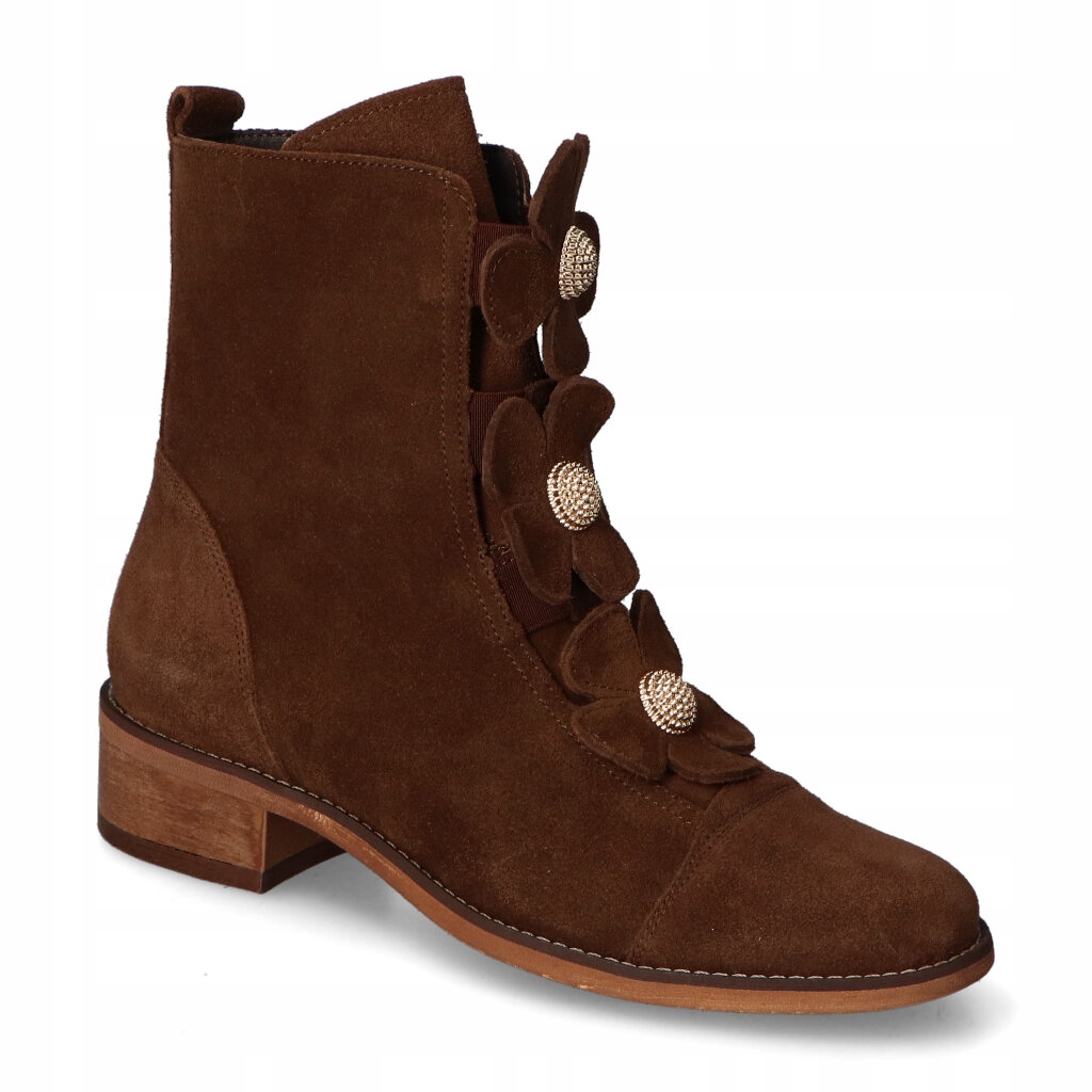 Kotníkové Boty Damiss DS-855 Čokoládové velurové 36