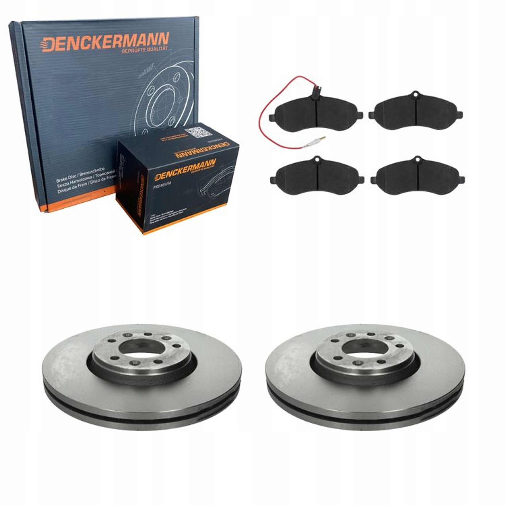 2× тормозной диск перед B130503 Denckermann + тормозные колодки B110950