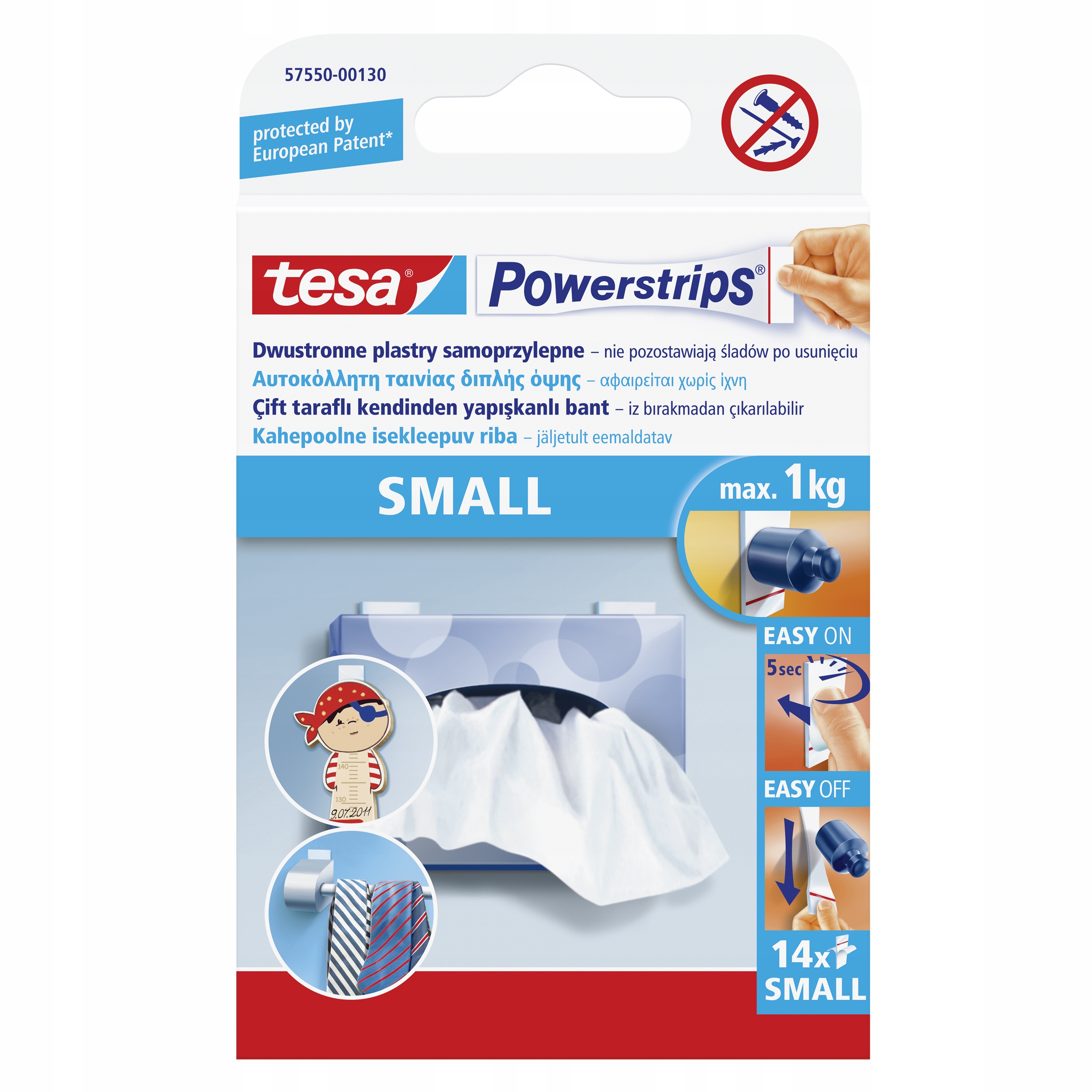 

Plastry montażowe tesa Powerstrips 14 szt małe 1kg