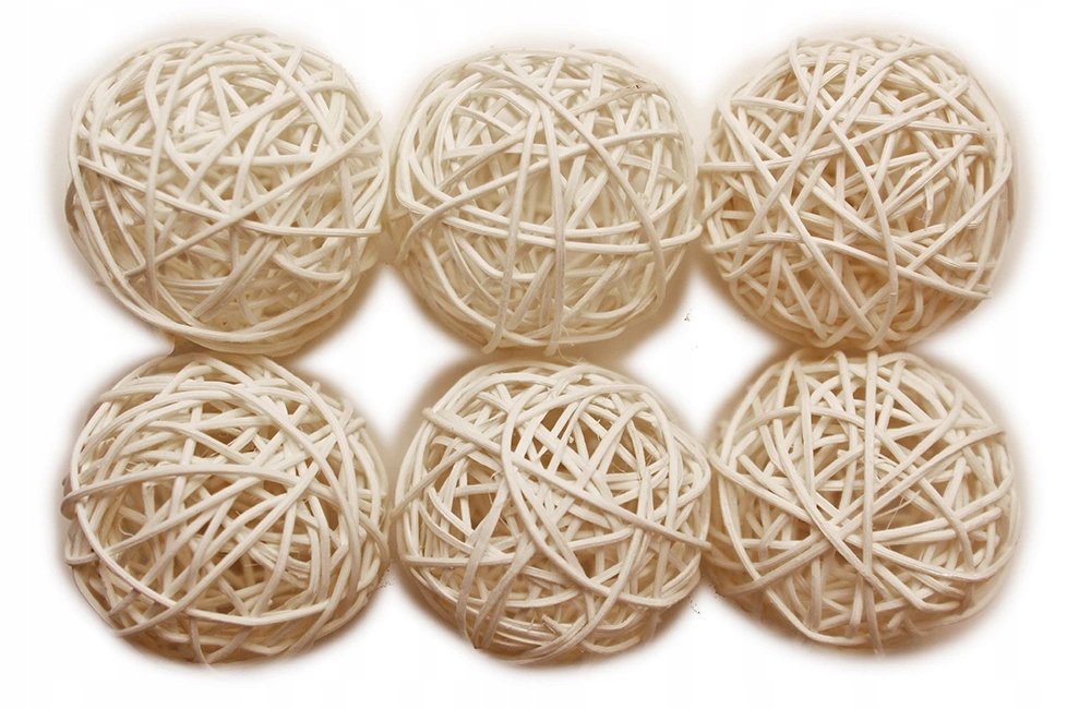 KULE RATANOWE KREMOWE 5 CM 6 SZT