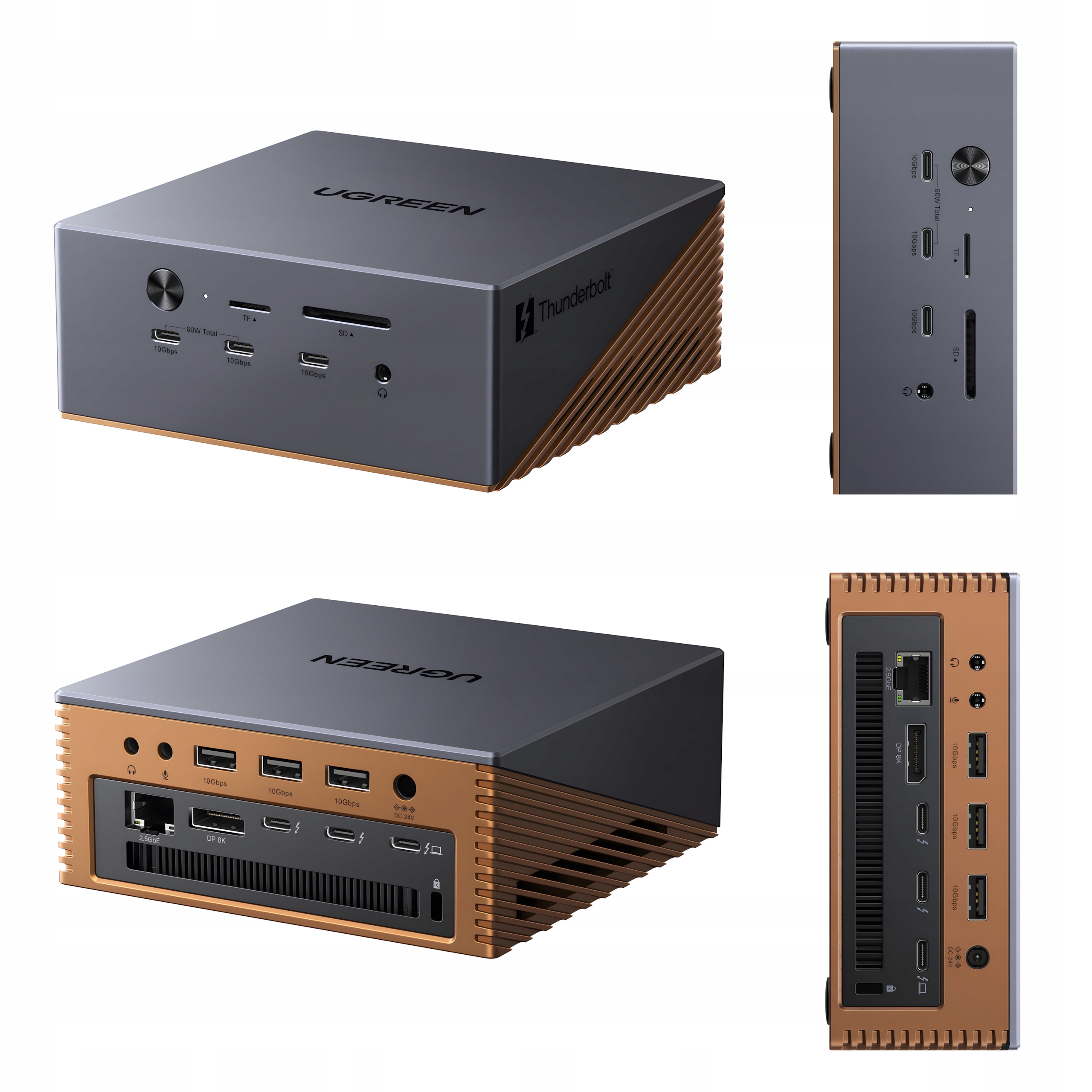 Ugreen Maxidok U716 Stacja Dokujaca 17W1 Thunderbolt 5 120Gbps 8K Pd