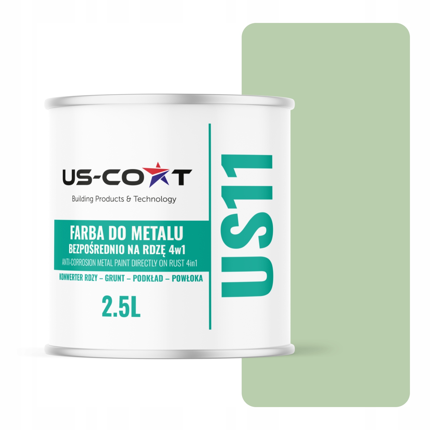 Farba Na Kov Na Plech 4v1 Zelená Pastelová Ra L6019 Satén 2,5L