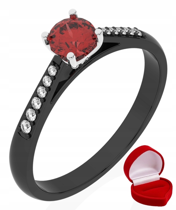 Zlatý Prstýnek 585 14k Rubín 0,30 ct Černé Zlato R29