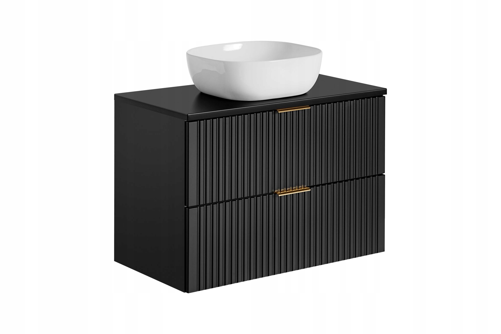 SZAFKA ŁAZIENKOWA 80 CM ADEL BLACK BLAT UMYWALKA