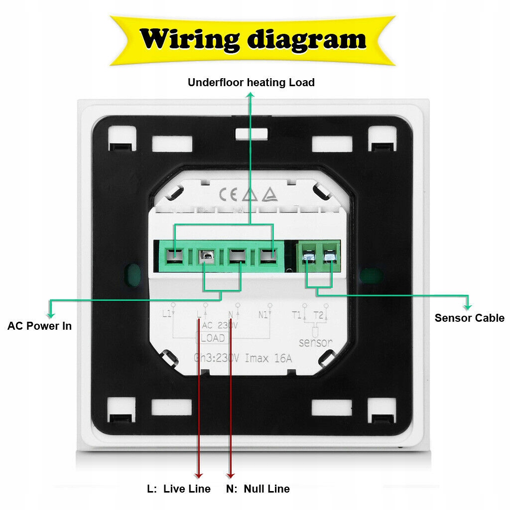 Termostat do ogrzewania podłogowego C16 GH3 Rodzaj termometr