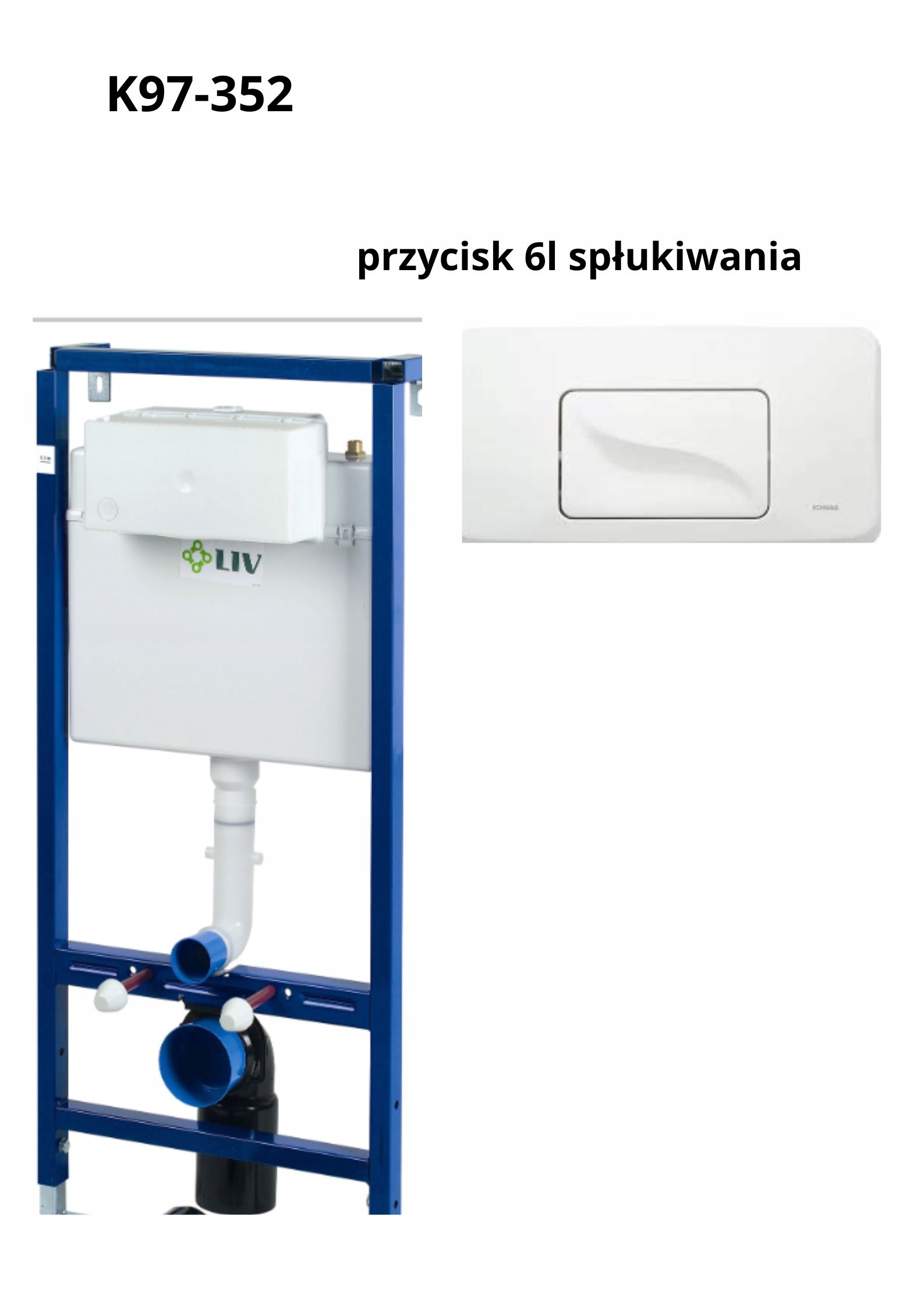 Zestaw podtynkowy WC FRAME LIV WITH WHITE BUTTON firmy VEREG K97-352