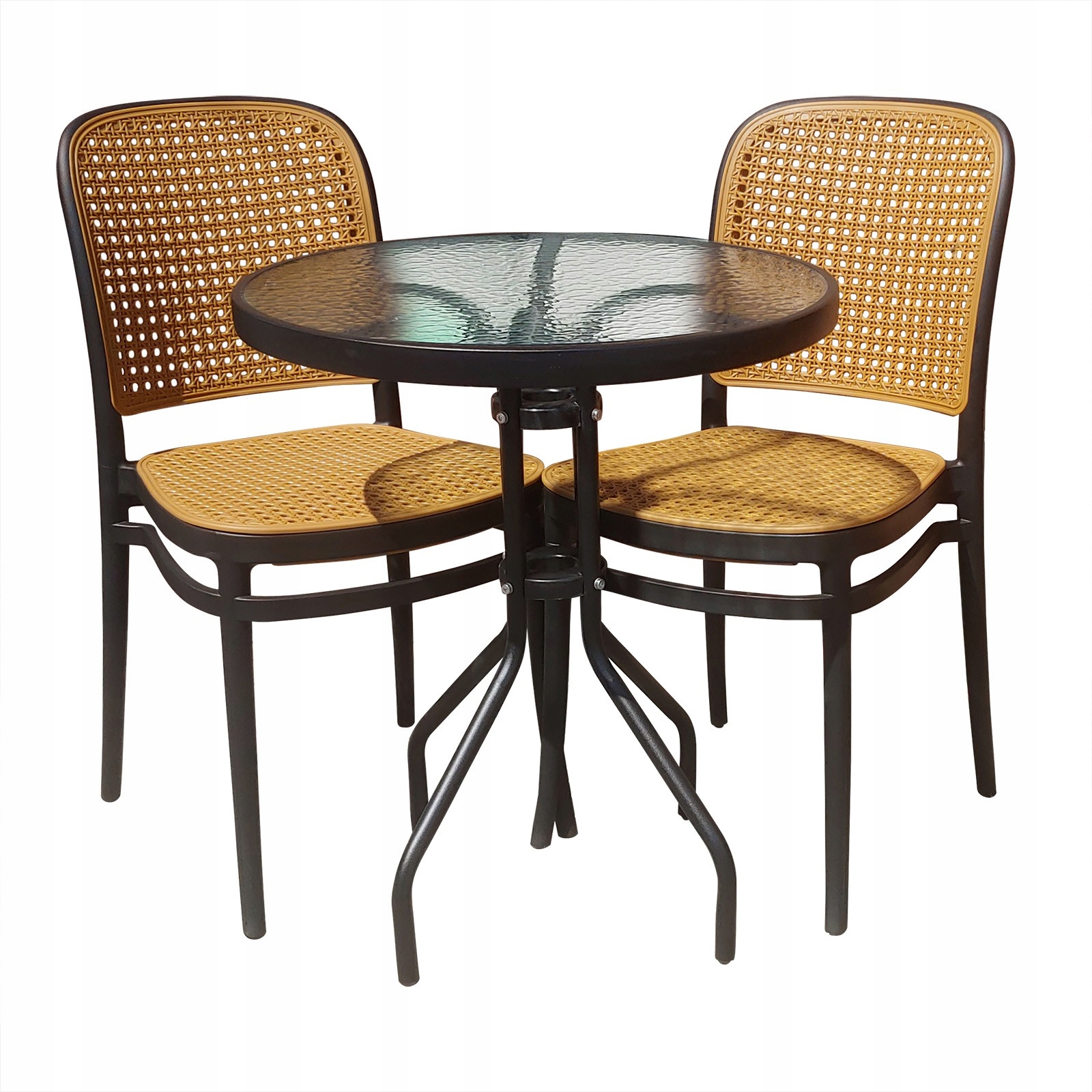 Zestaw stół BISTRO czarny 2 krzesła WIKO czarne