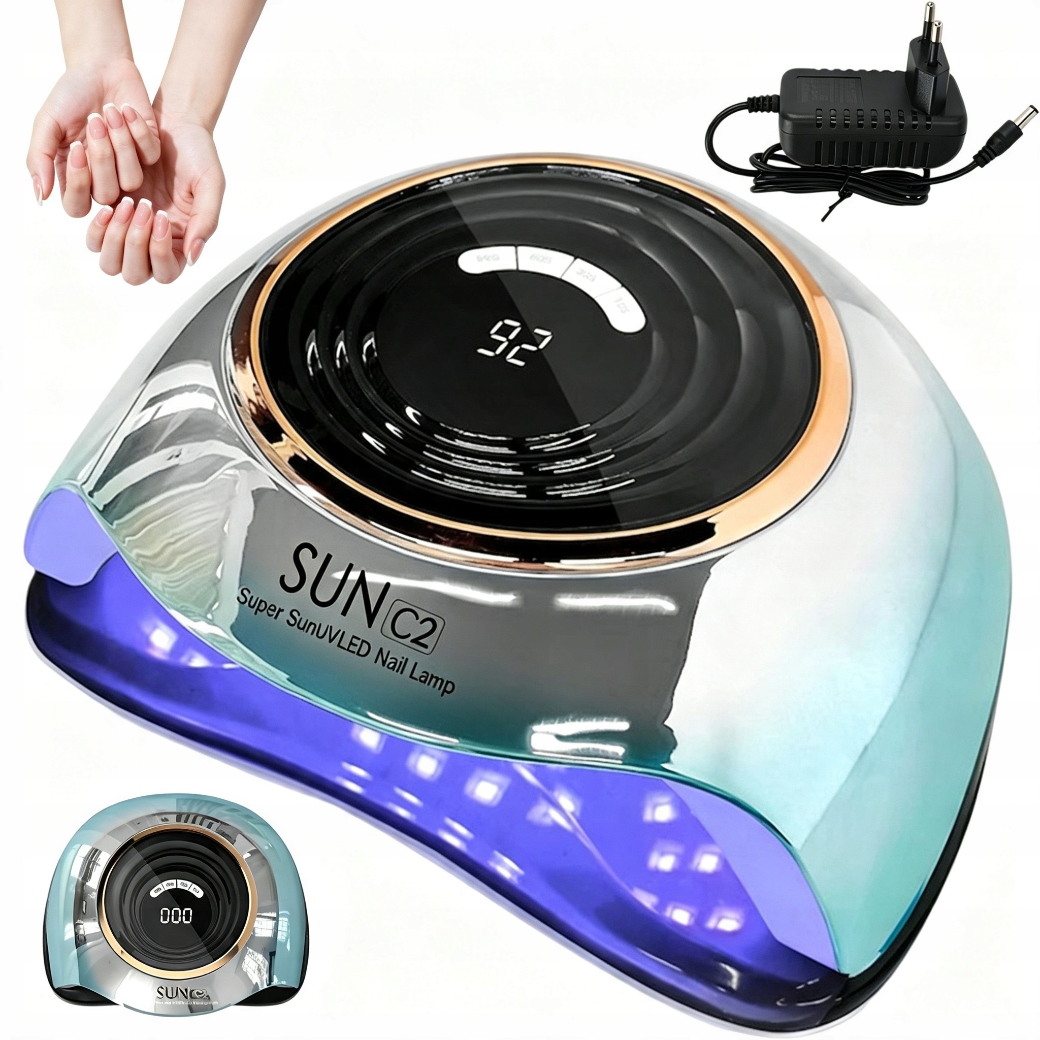 Uv Dual Led Lampa Na Nehty Pro Hybridní Gely Manikúra Pedikúra 288W Zrcadlo