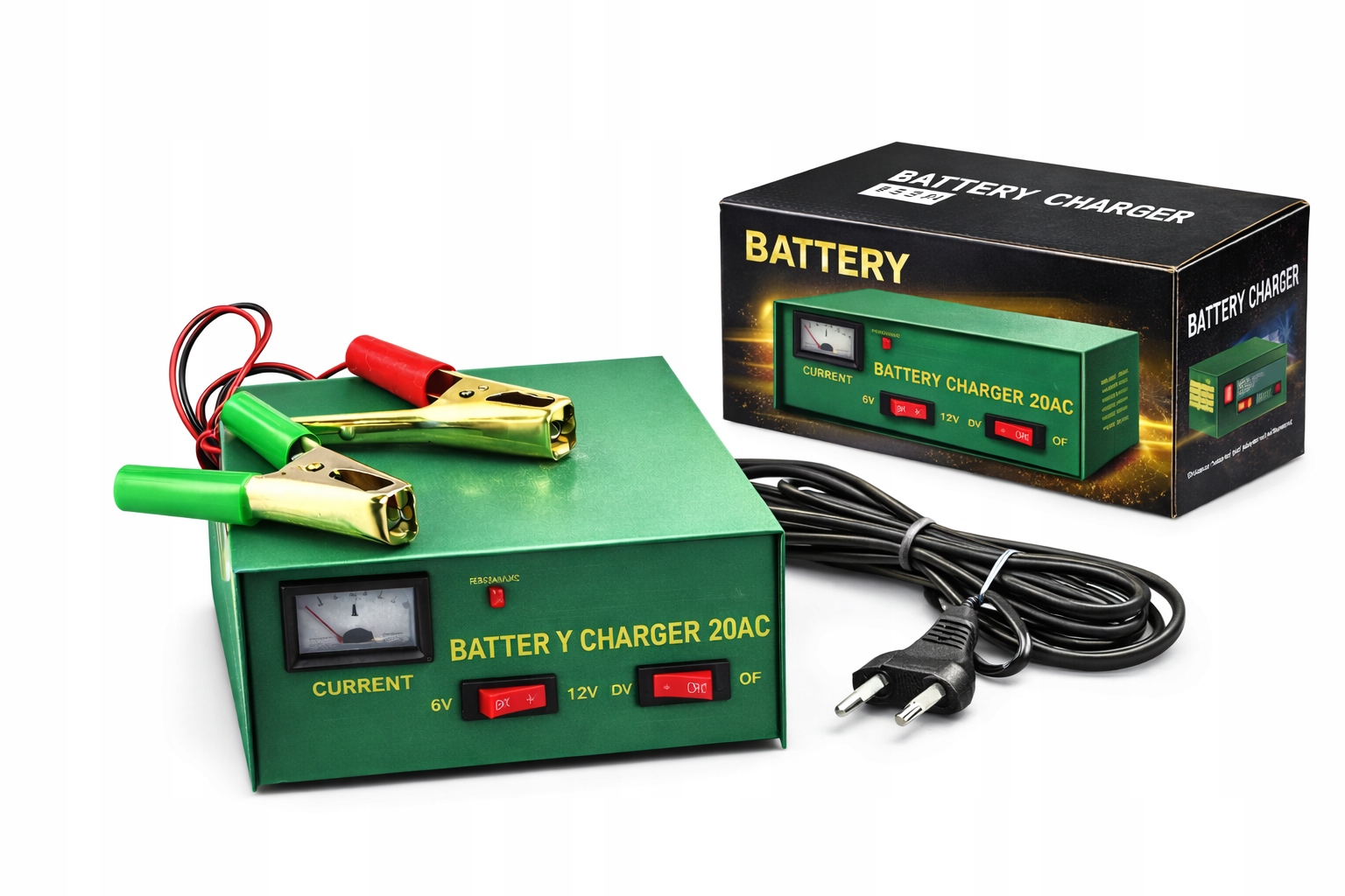 Prostownik Ładowarka Akumulatorów 6V/12V Automat 20A Prosty Model Miedź