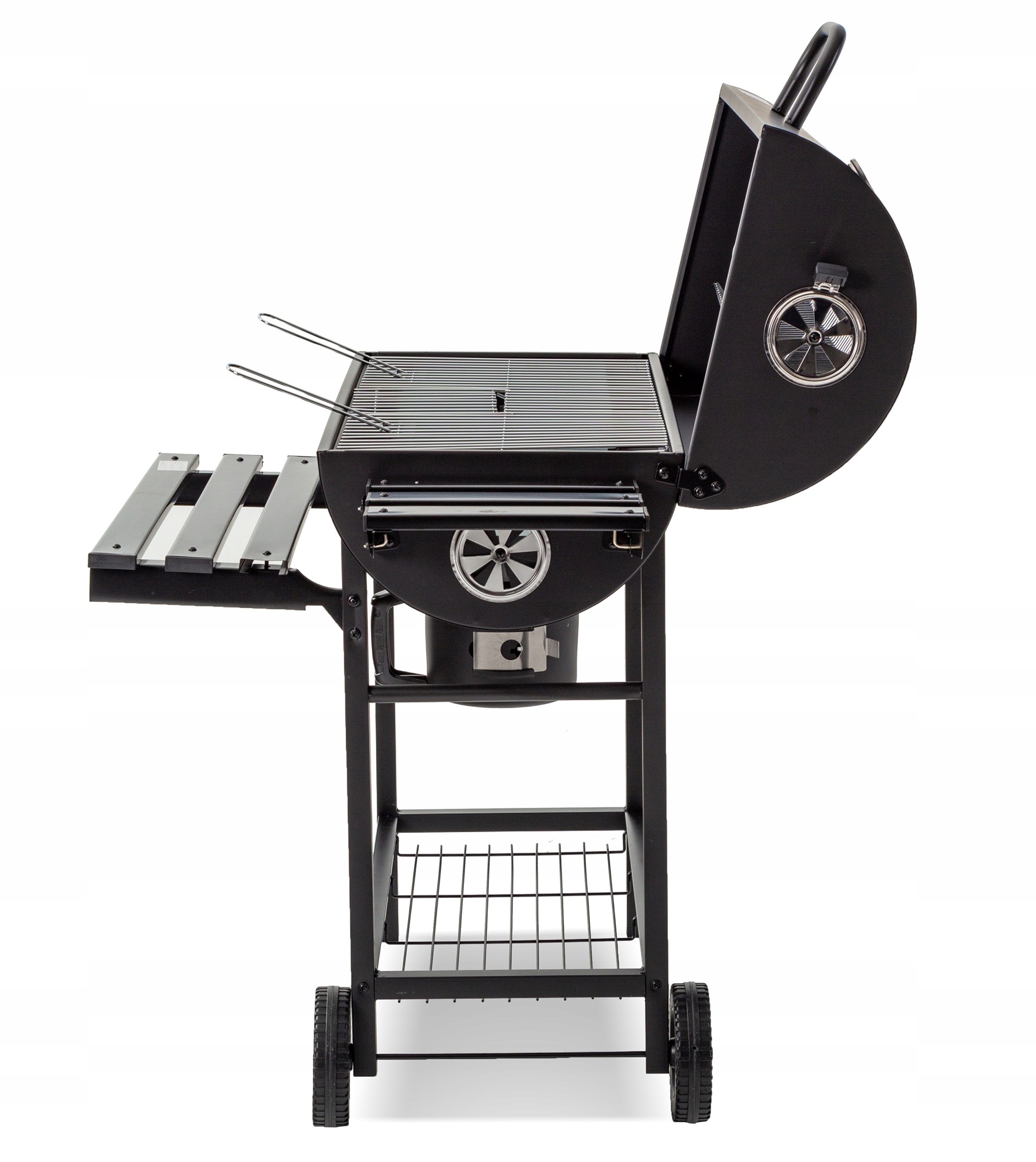 GRILL GRIL WĘGLOWY BECZKA Z POKRYWĄ POPIELNIK OGRODOWY DUŻY 71X35CM Materiał stal