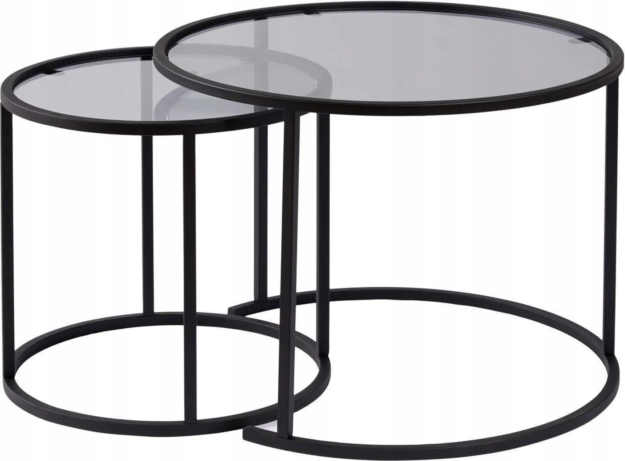 Kávové stolíky, čierne, sklo, 60 x 43 x 60 cm, Skye Decor