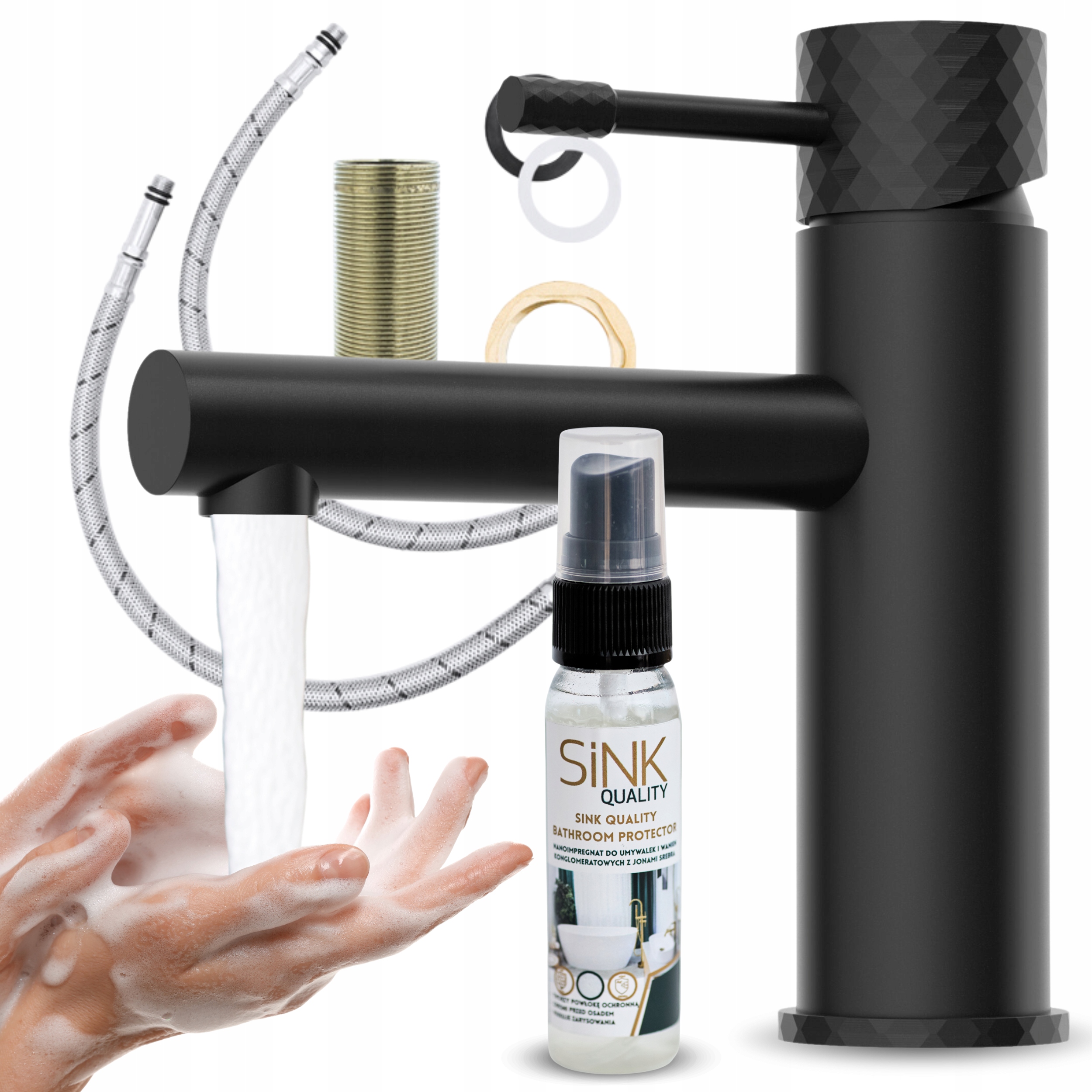 Koupelnová baterie baterie Stojící na desku nízká černá Impre 30