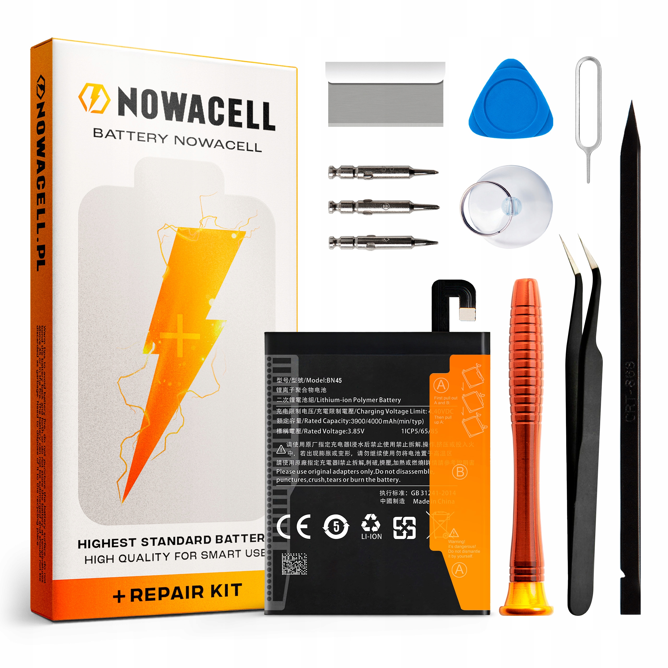 Bateria BN45 do Xiaomi Redmi Note 5, 4000 mAh, Zestaw Naprawczy