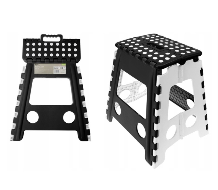 TABORET SKŁADANY odcienie czerni 39 cm DUŻY Marka ALEX