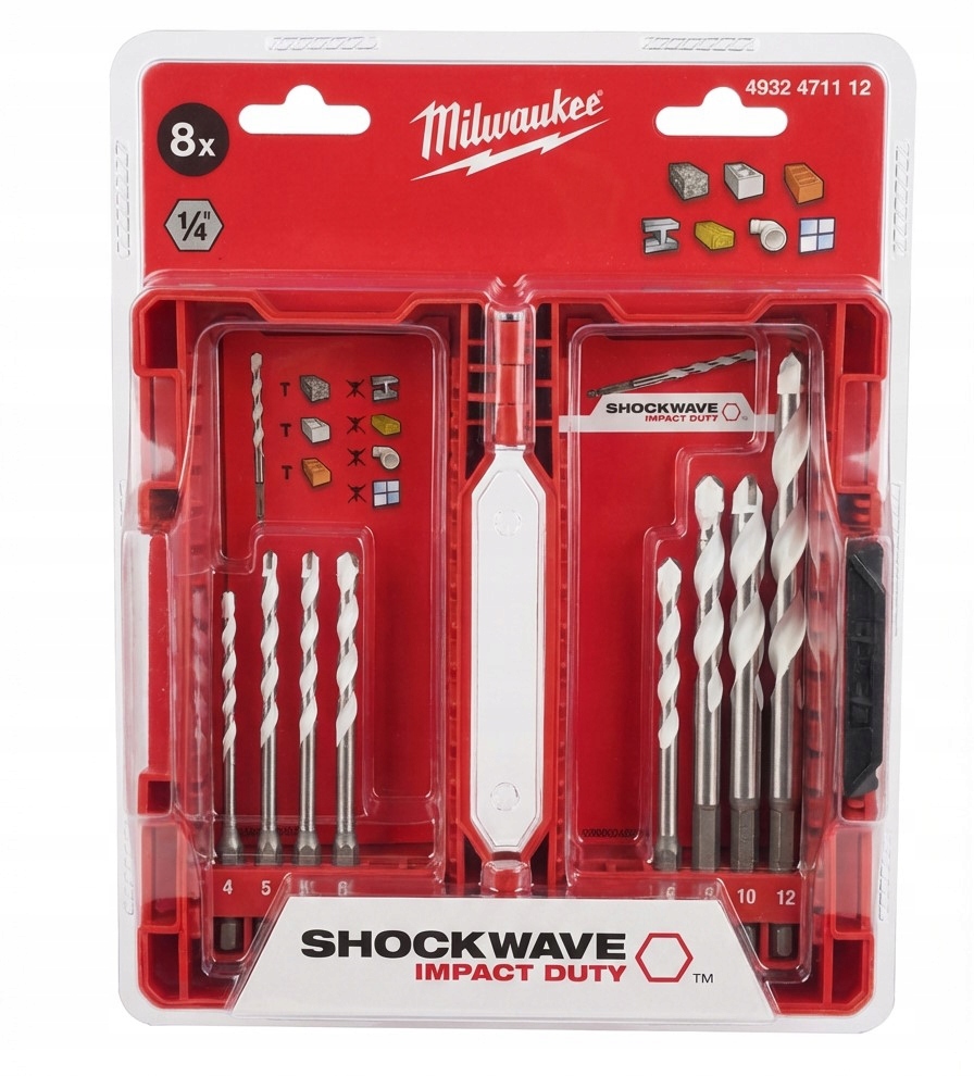 Wiertła uniwersalne białe w pudełku zestaw 8 szt. Milwaukee