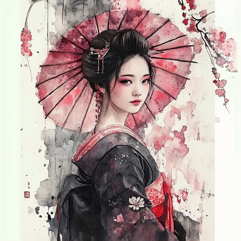 Obraz Na Plátně Canvas Portrét Žena Gejša Japonsko Tradice Asie 80x80