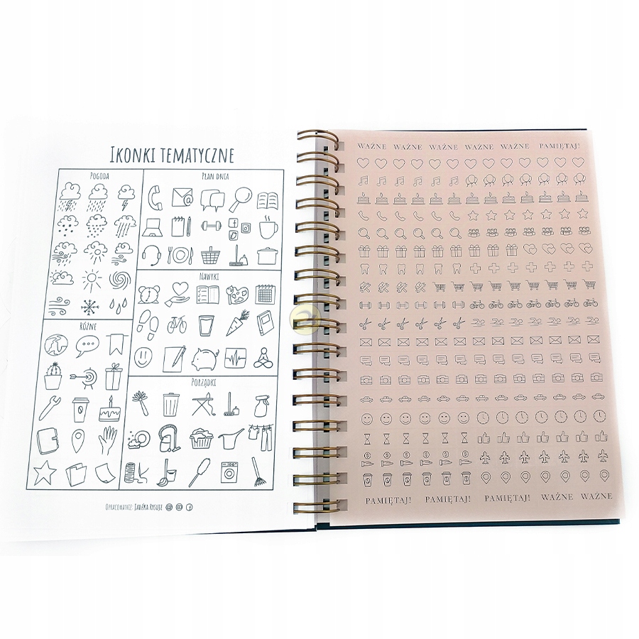 ORGANIZER BULLET JOURNAL A5 NA SPRALI Okładka twarda