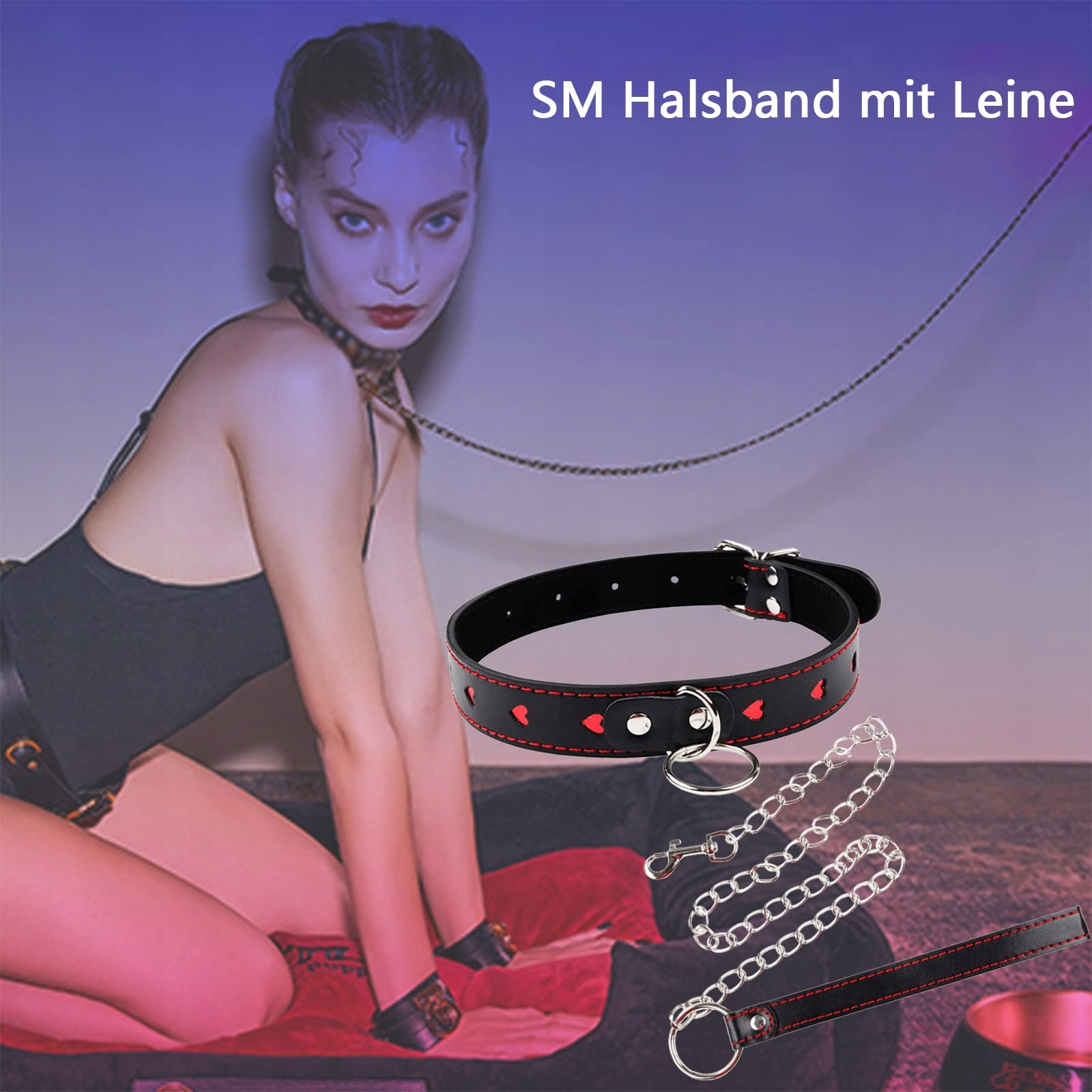SUPKTHDY Skórzana Obroża Damska Choker Fetysz Dla Par — miniatura 3