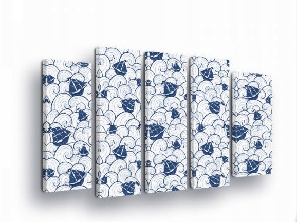 Obraz 150x100 modulárny polyptych more vlny lode plachetnice morský štýl