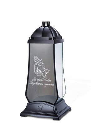 LAMPION LUSTRZANY CZARNY Z LUSTREM WYSOKI ZNICZ