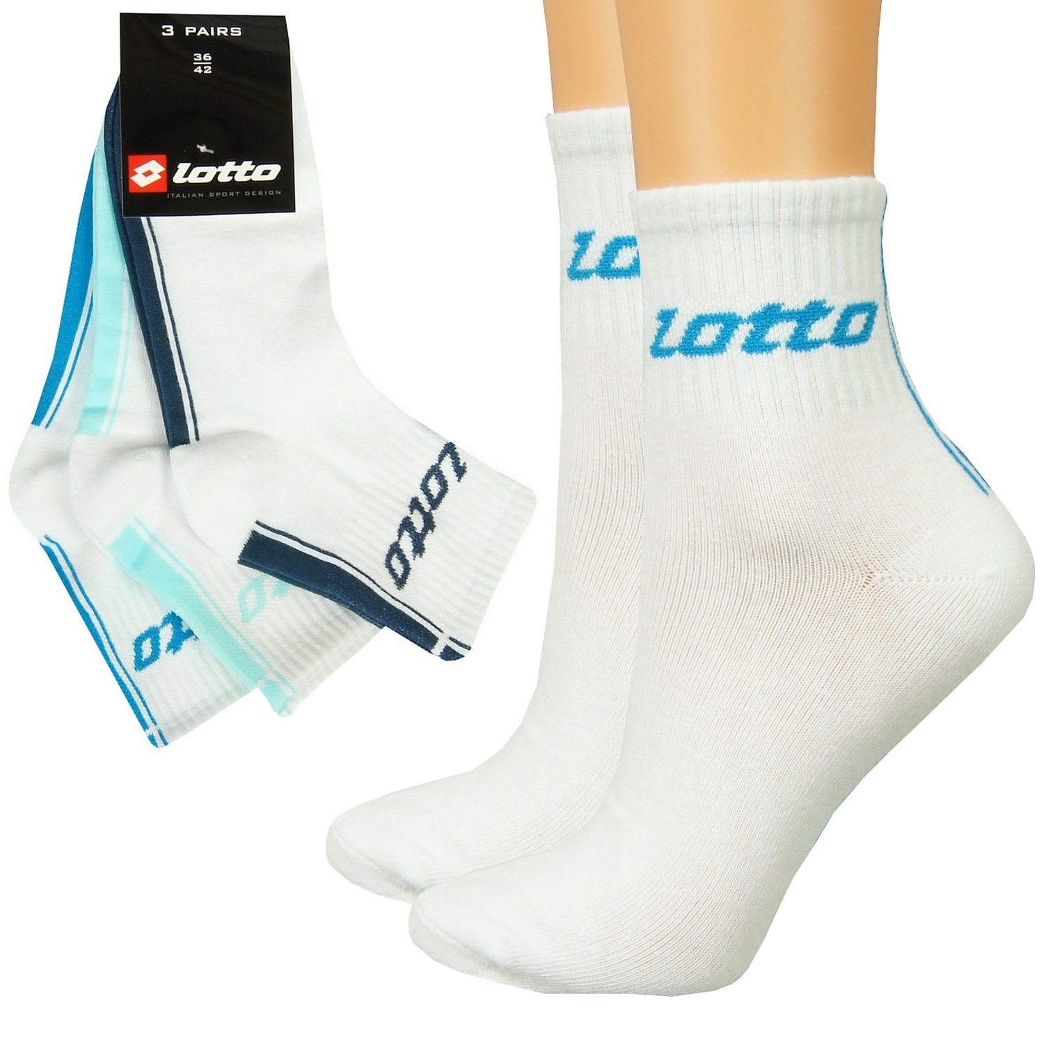 

3X Lotto Skarpety Damskie Bawełniane Fitness 36-42
