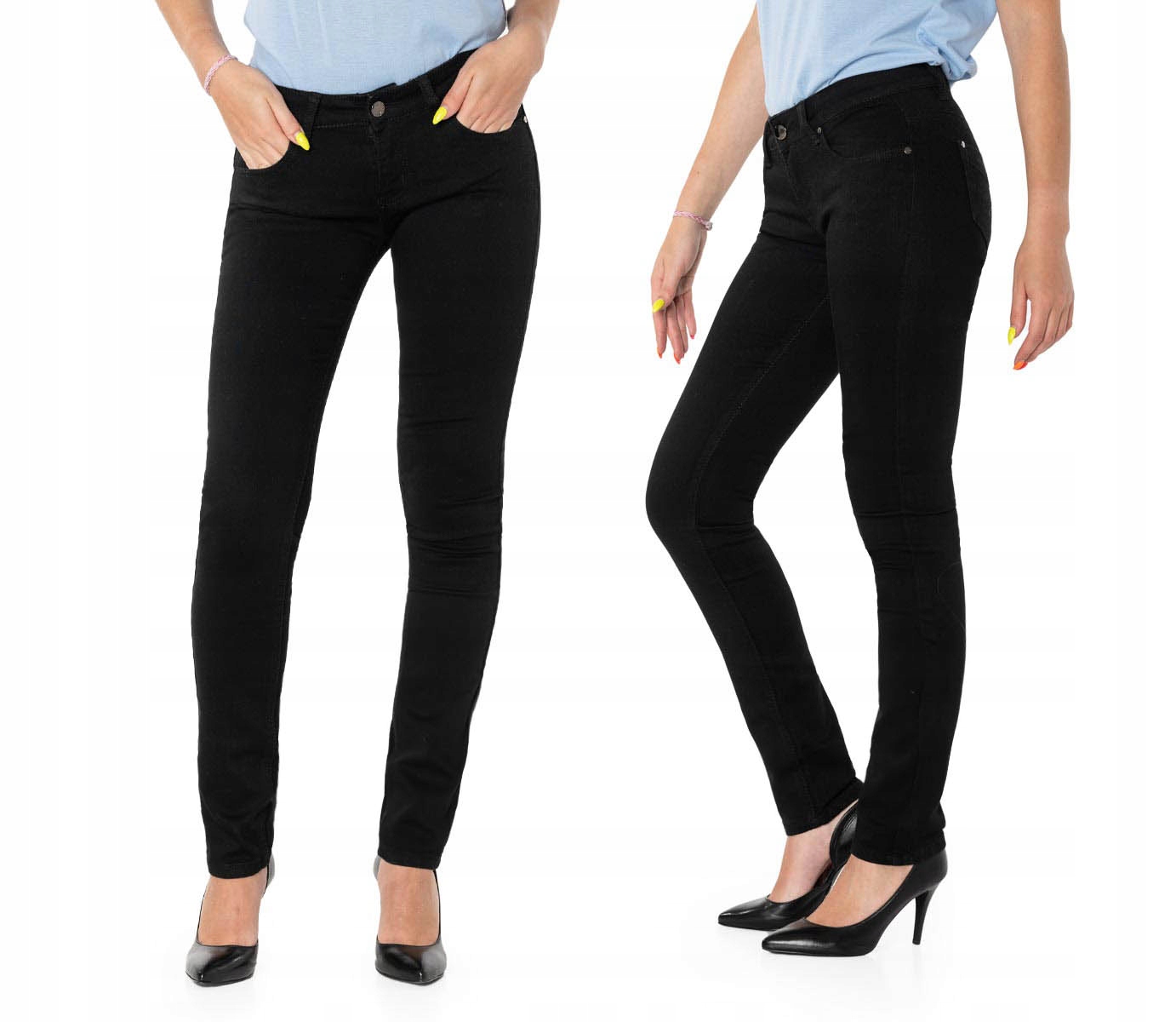 

Czarne Spodnie Jeansy Rurki Damskie Strecz 3100 29