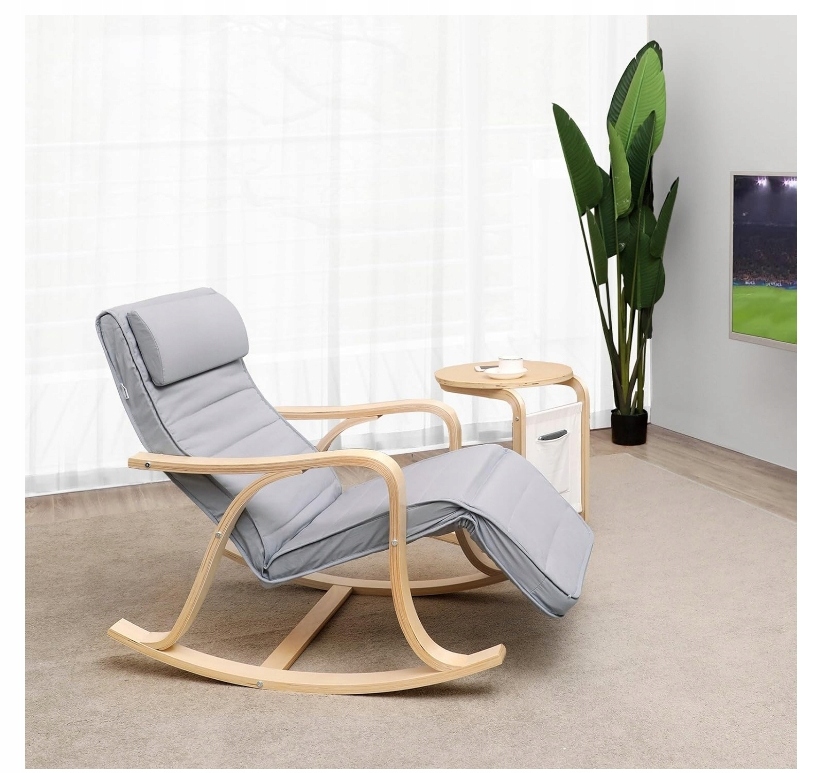 FOTEL BUJANY BUJAK SZARY NA BIEGUNACH RELAKSACYJNY REGUJACJA PODNÓŻKA Kod producenta LYY41G