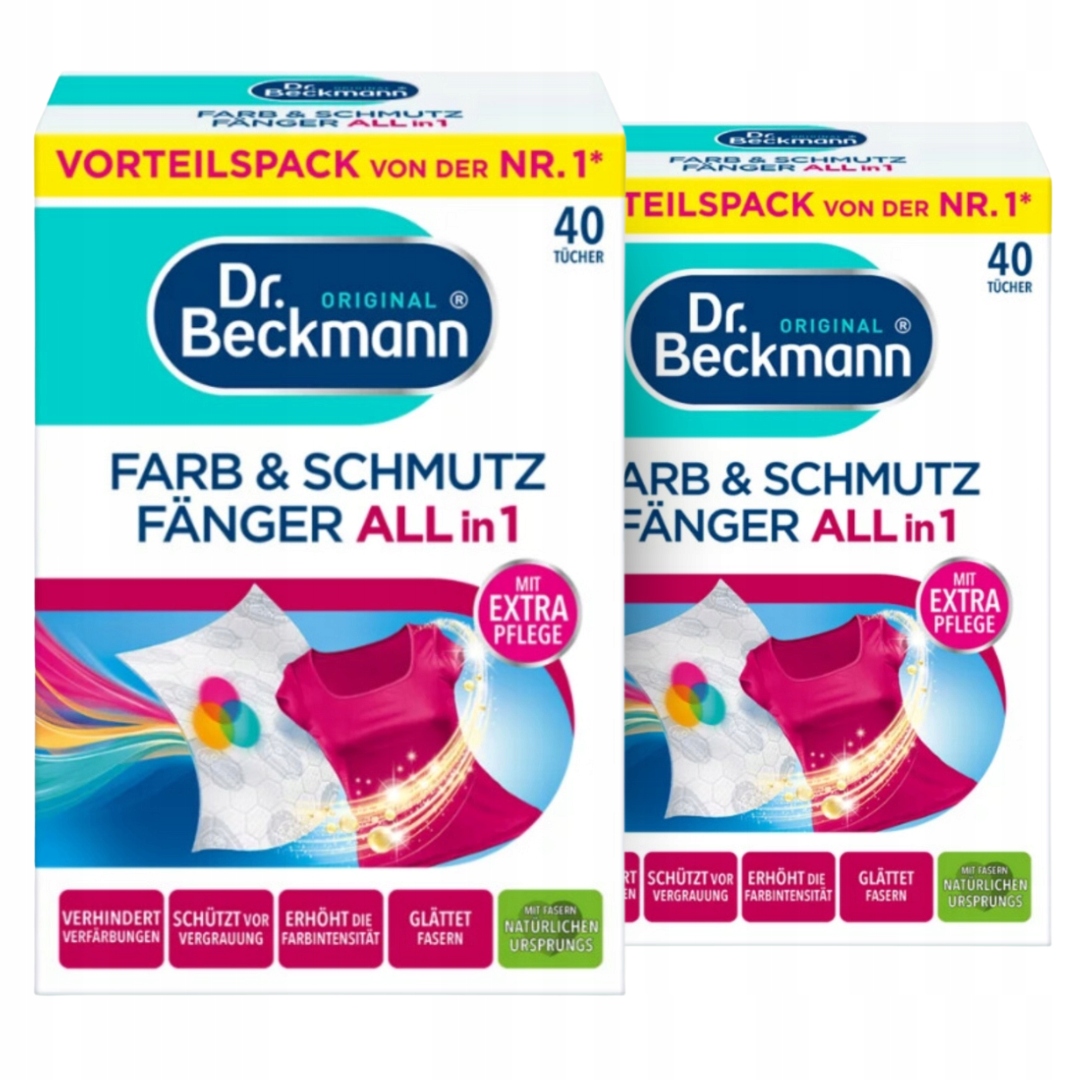 Dr Beckmann Chusteczki do Prania Wyłapujące Kolor Zestaw 2x40szt