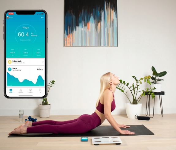 DUŻA ŁAZIENKOWA WAGA ANALITYCZNA BLUETOOTH SMART Waga produktu z opakowaniem jednostkowym 1.6 kg