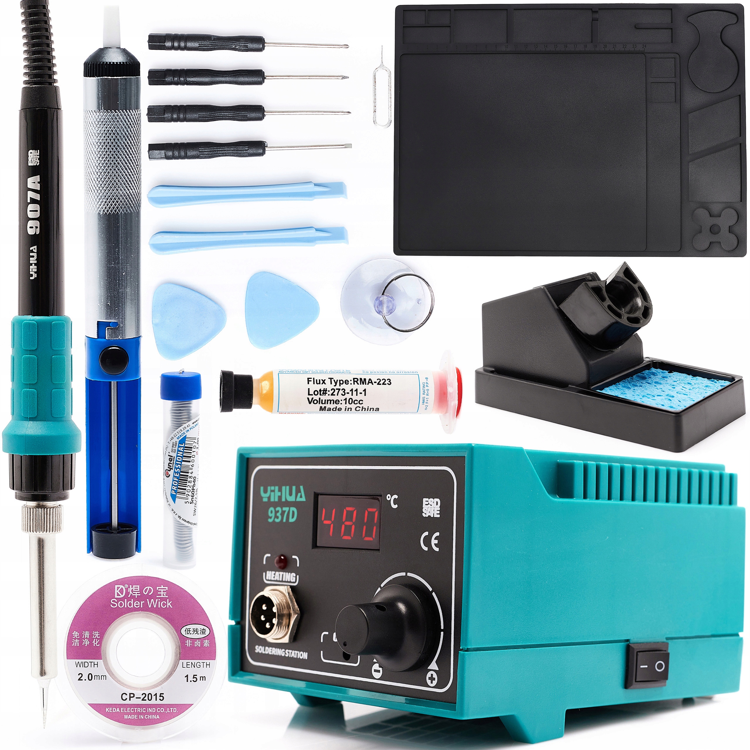 Set Pájecí Stanice Pájecí Pero Yihua 937D 40W Podložka Cín Tavidlo