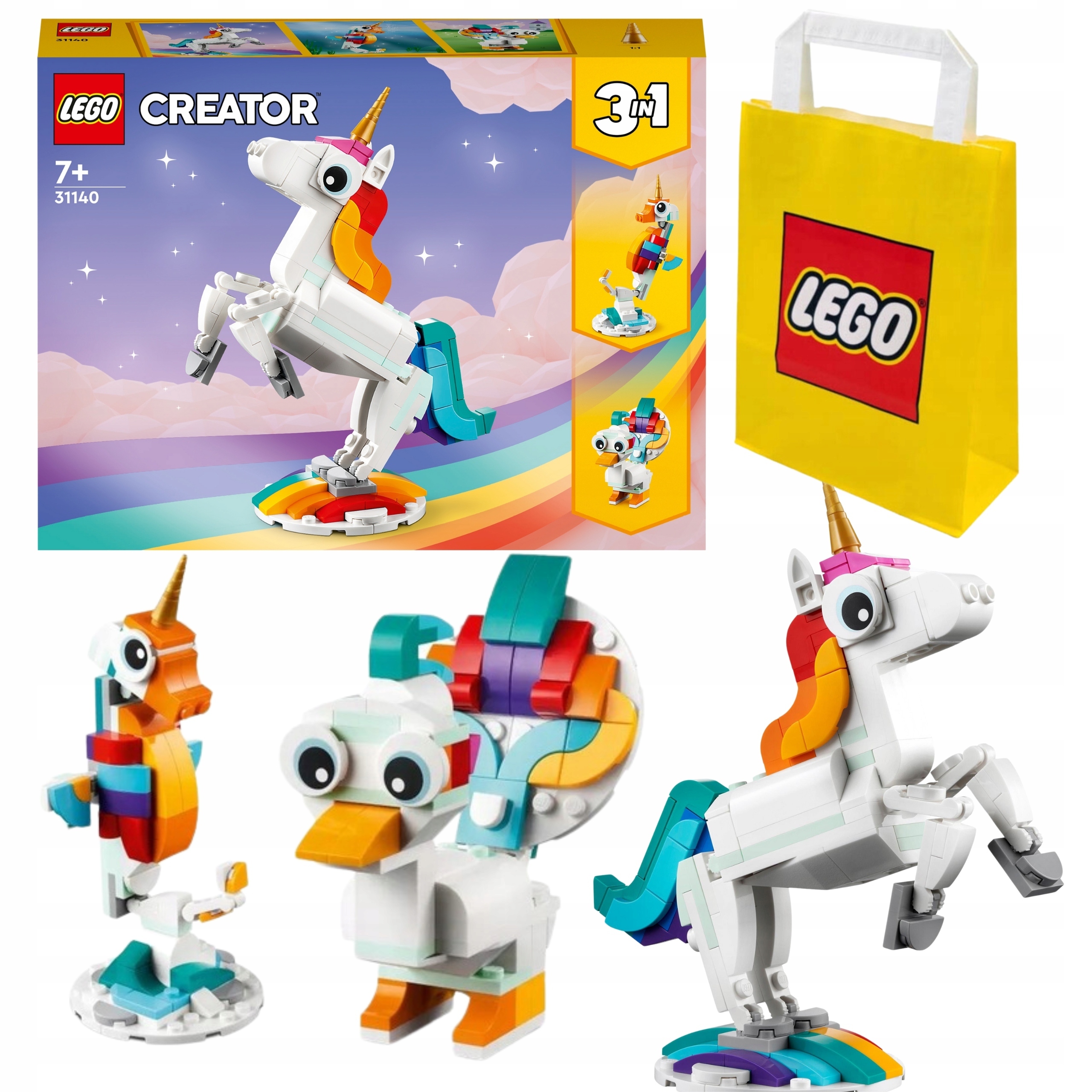 Lego Creator 31140 Magiczny Jednorożec 3w1 Dla Dziewczynki +torba