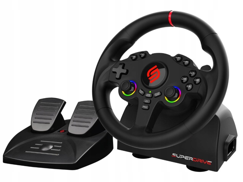 Subsonic Kierownica gamingowa 220 RS z pedałami i LED RGB