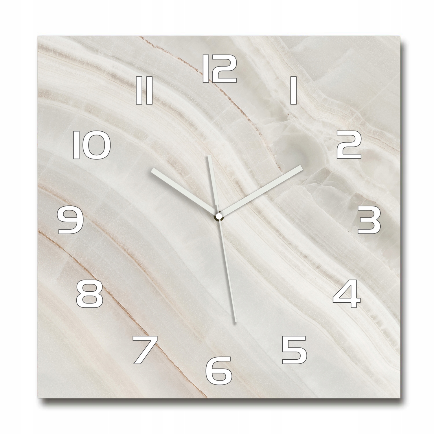 

Wiszący szklany zegar Marmurowa tekstura 60x60 cm