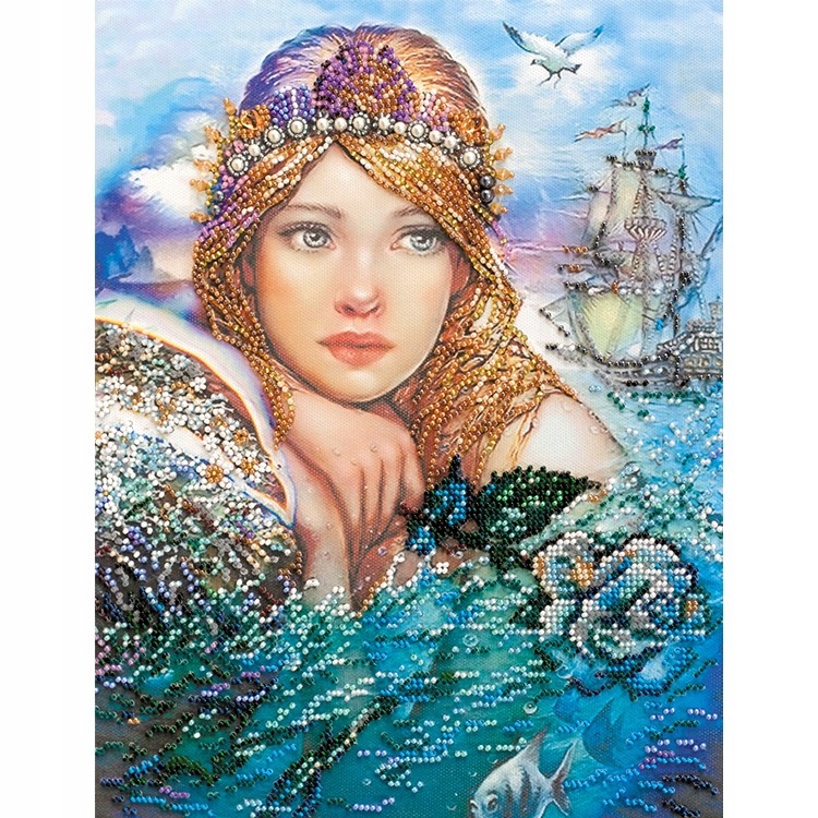 Korálková výšivka Sada s korálky Siréna