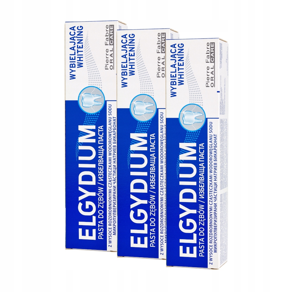 3X Elgydium Whitening, Pasta Do Zębów, Wybielająca, 75 ML