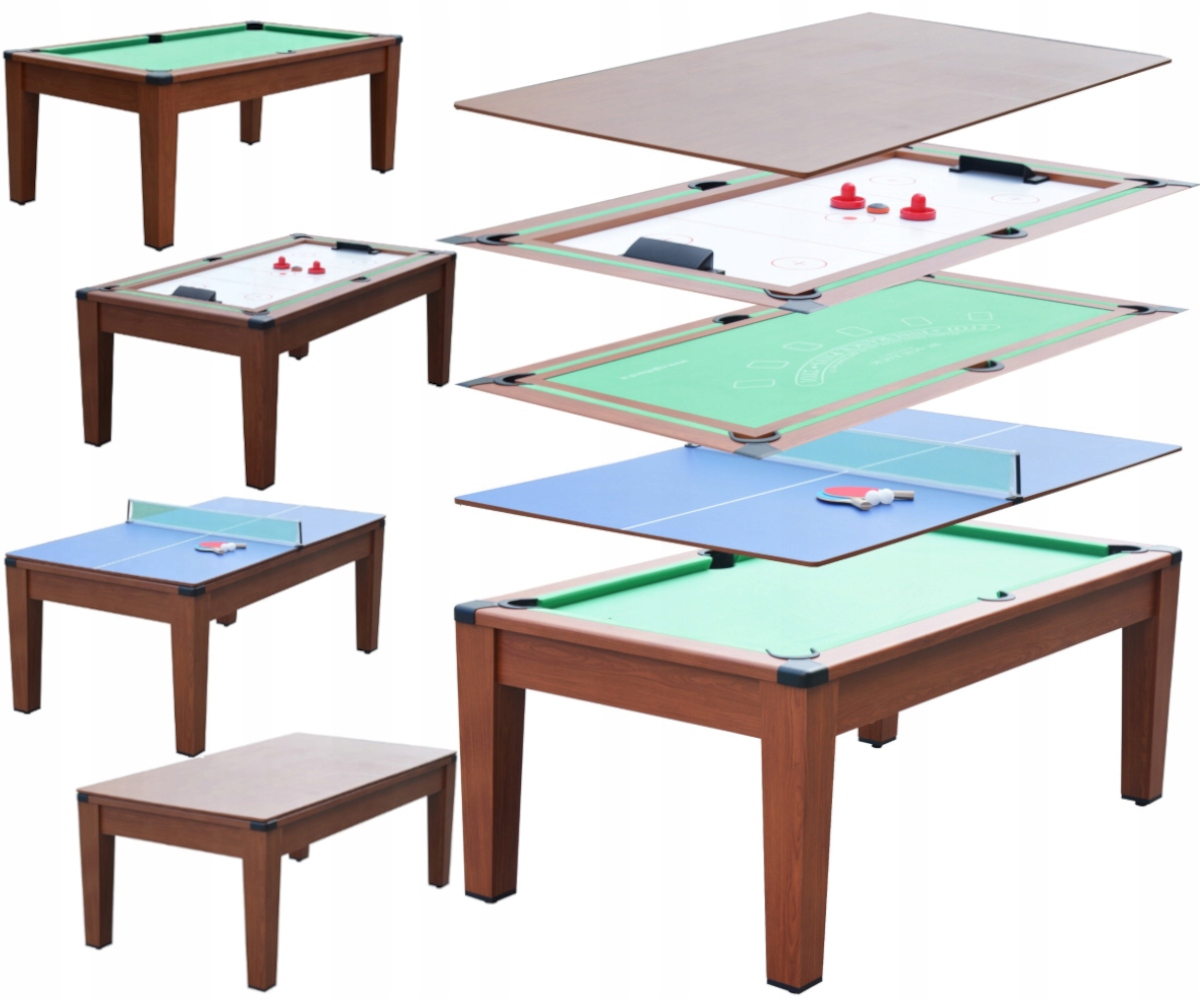 Stół Do Gier 6 Ft 5W1 Bilard Ping Pong Cymbergaj Gry Karciane 195x109x79 cm