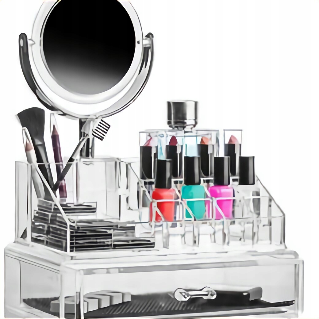 SZKATUŁKA ORGANIZER KUFEREK NA KOSMETYKI BIŻUTERIĘ PĘDZLE KOLCZYKI + LUSTRO Szerokość produktu 24 cm