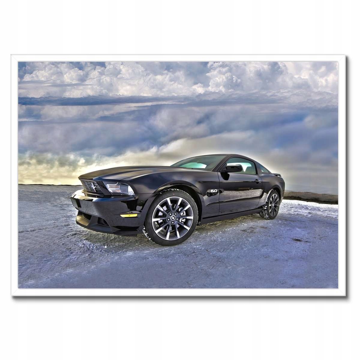 Plakáty v rámu 70x50 Ford Mustang na sněhu Auto Klasika vyrobeno v Usa