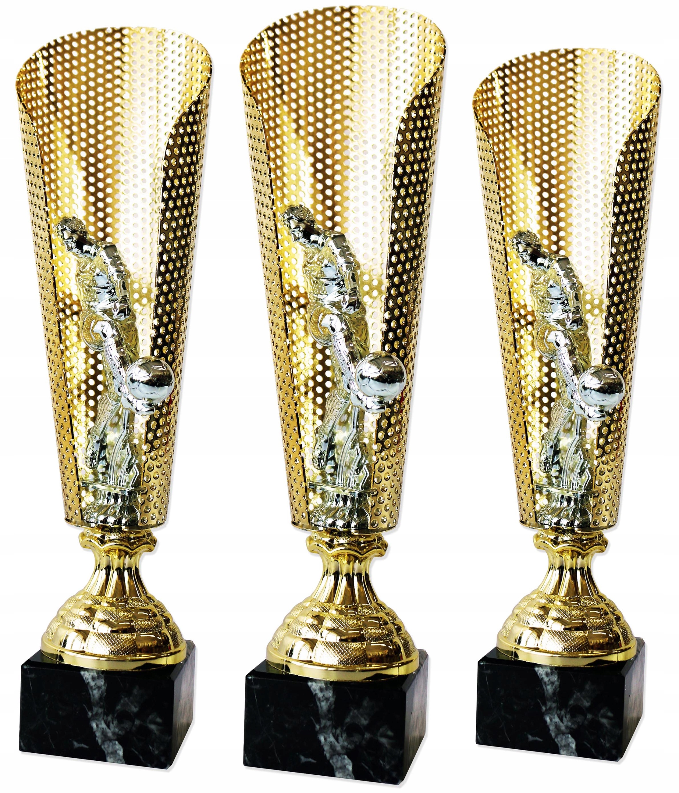 

Komplet Metalowych pucharów Piłka Nożna 34-37,5 cm
