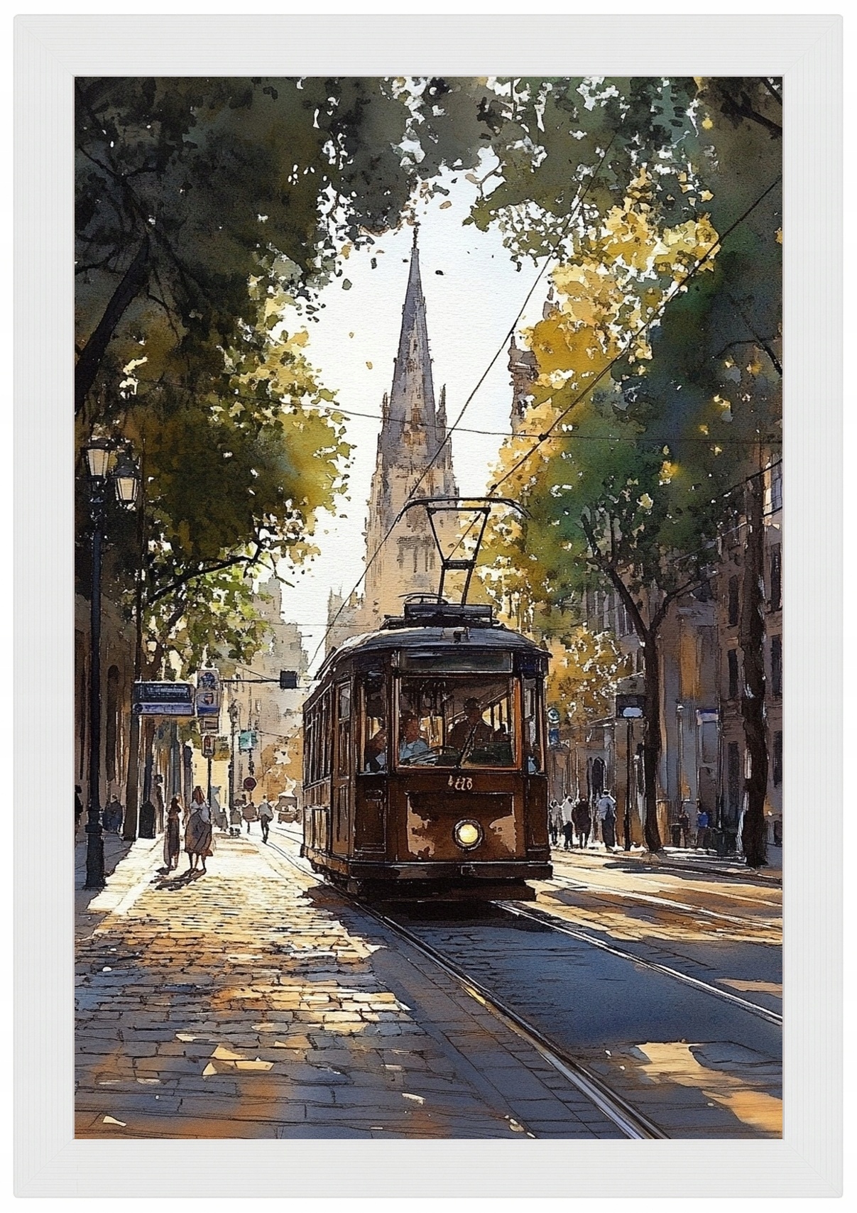 Rámeček Na Plakát Dřevo Městská Ulice Jaro Plakát Doprava Cestování 40x60