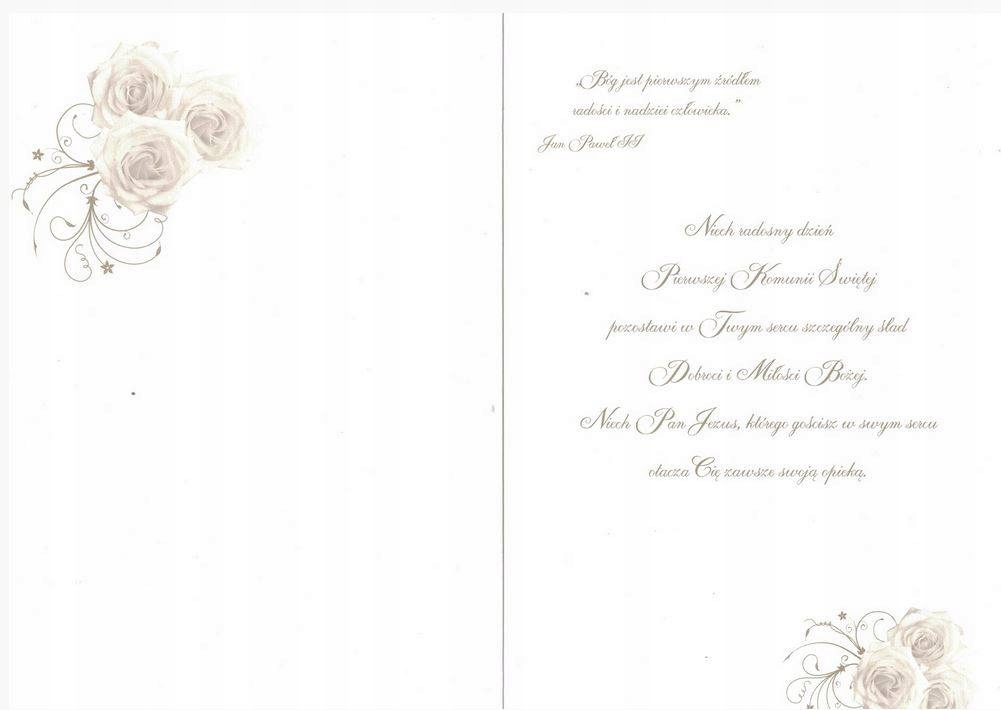 Kartka Komunijna karnet I Komunia Święta + KOPERTA Marka inna marka