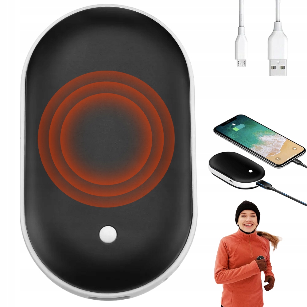 Mini Podgrzewacz Do Rąk Ciepło I Ogrzewanie W Zimie Ładowanie Usb 5200 Mah