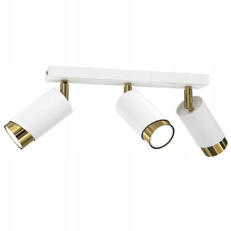 Lampa Aurora Luxe Gold Bílá Moderní Stropní Led Tuba Do Obývacího Pokoje 3xGU10