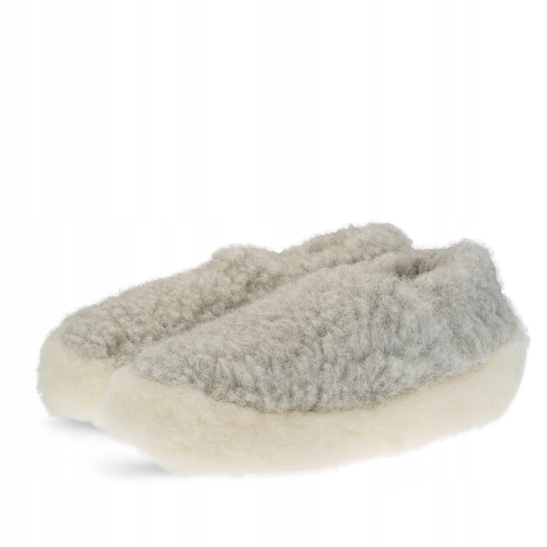 

Pantofle 100% Wełniane Niskie Z Piętą, Merynos, 41