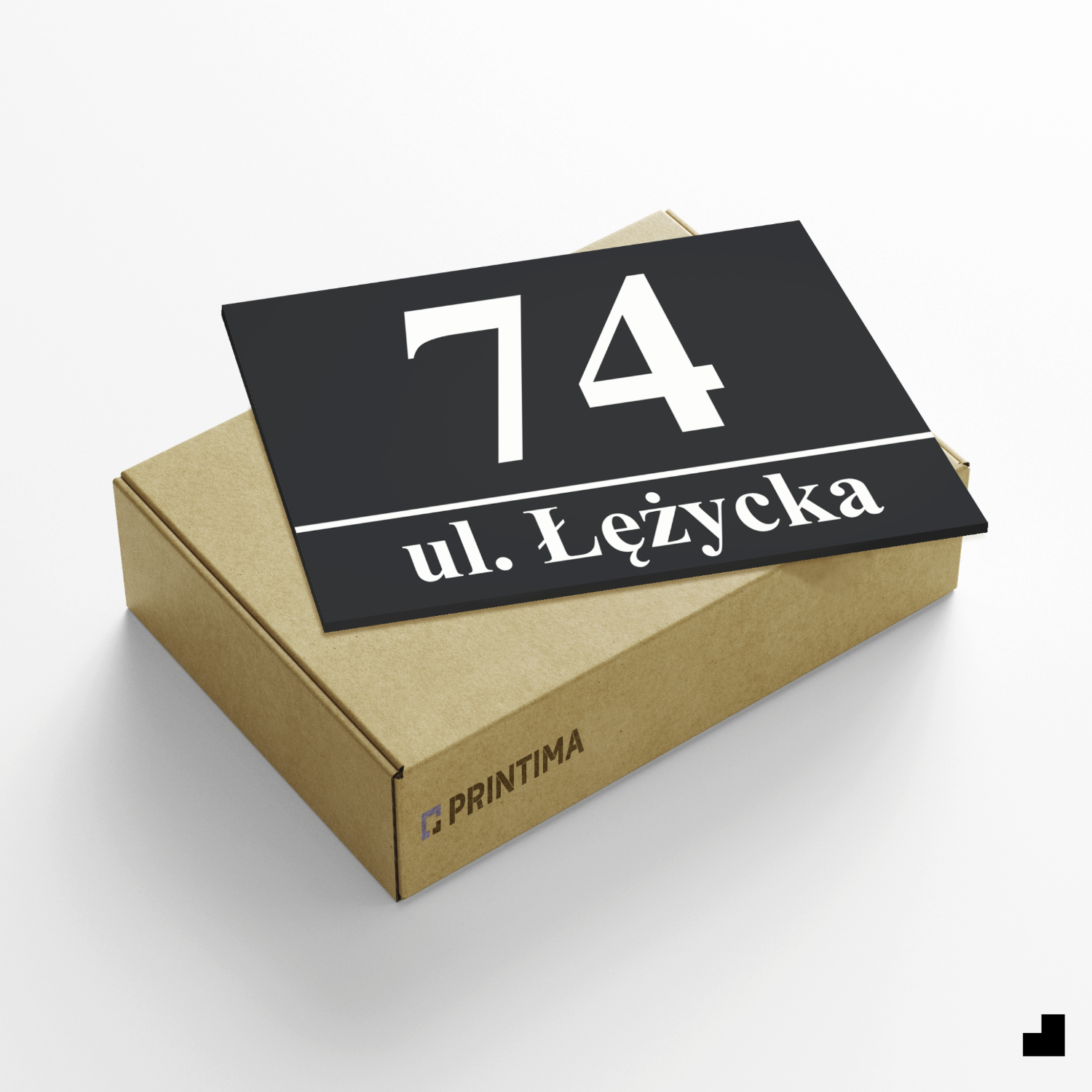 NUMER DOMU numer na dom TABLICZKA ADRESOWA Z NUMEREM DOMU antracyt + KOŁKI Wysokość produktu 21 cm