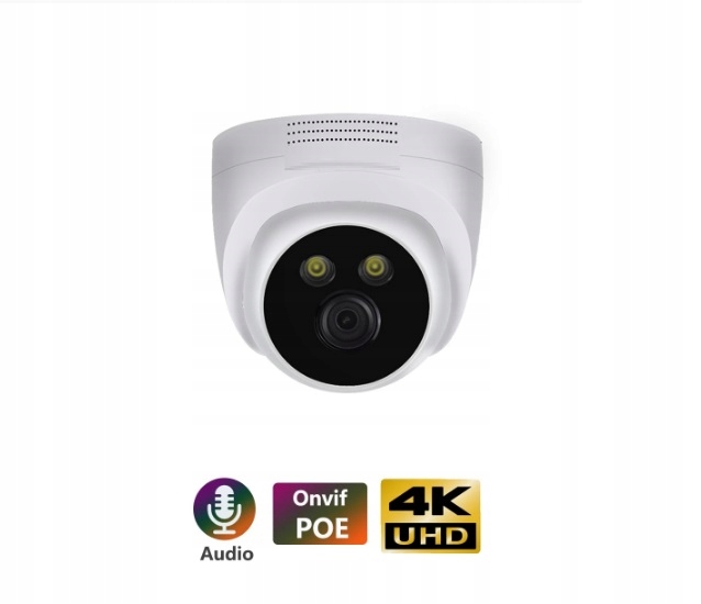 KAMERA KOPUŁKOWA IP 8MPX 4K POE AUDIO ONVIF XMEYE
