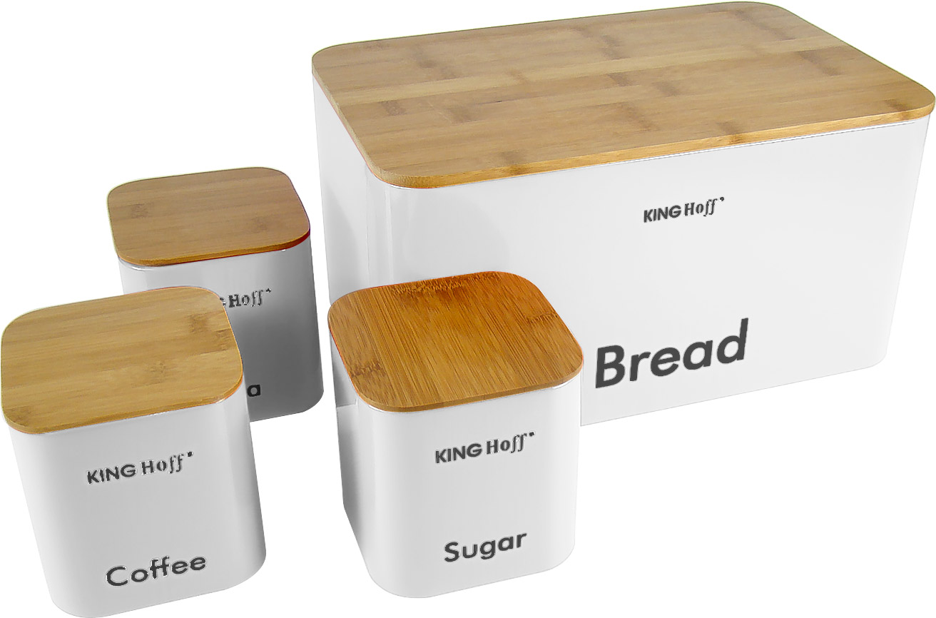 ZESTAW CHLEBAK POJEMNIKI KAWA HERBATA CUKIER 1026 Marka Kinghoff