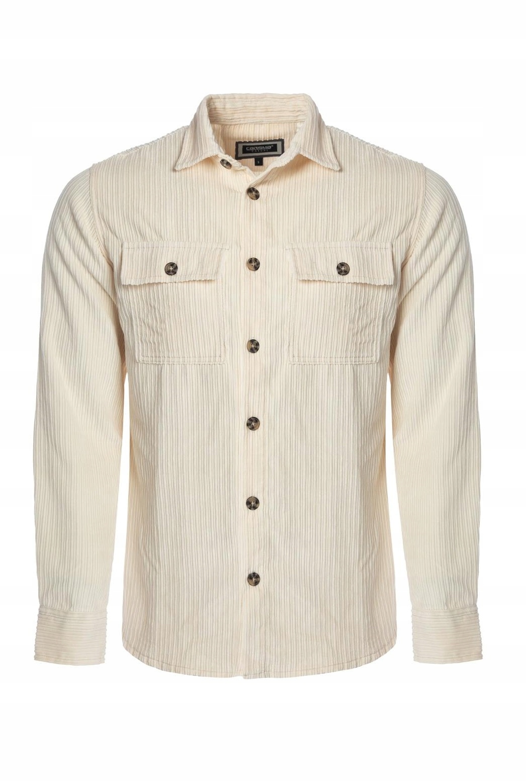 Pánská Manšestrová Košile S Kapsami Ecru M