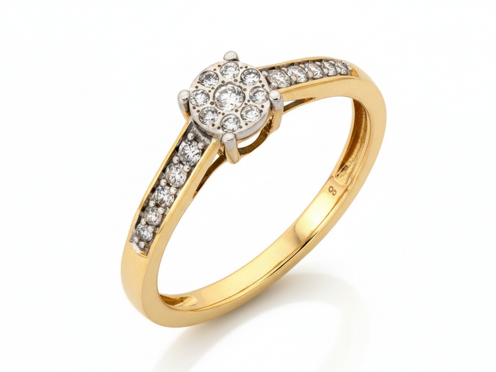 Prstýnek 585 s brilianty 0,22 ct r16 na Valentýna