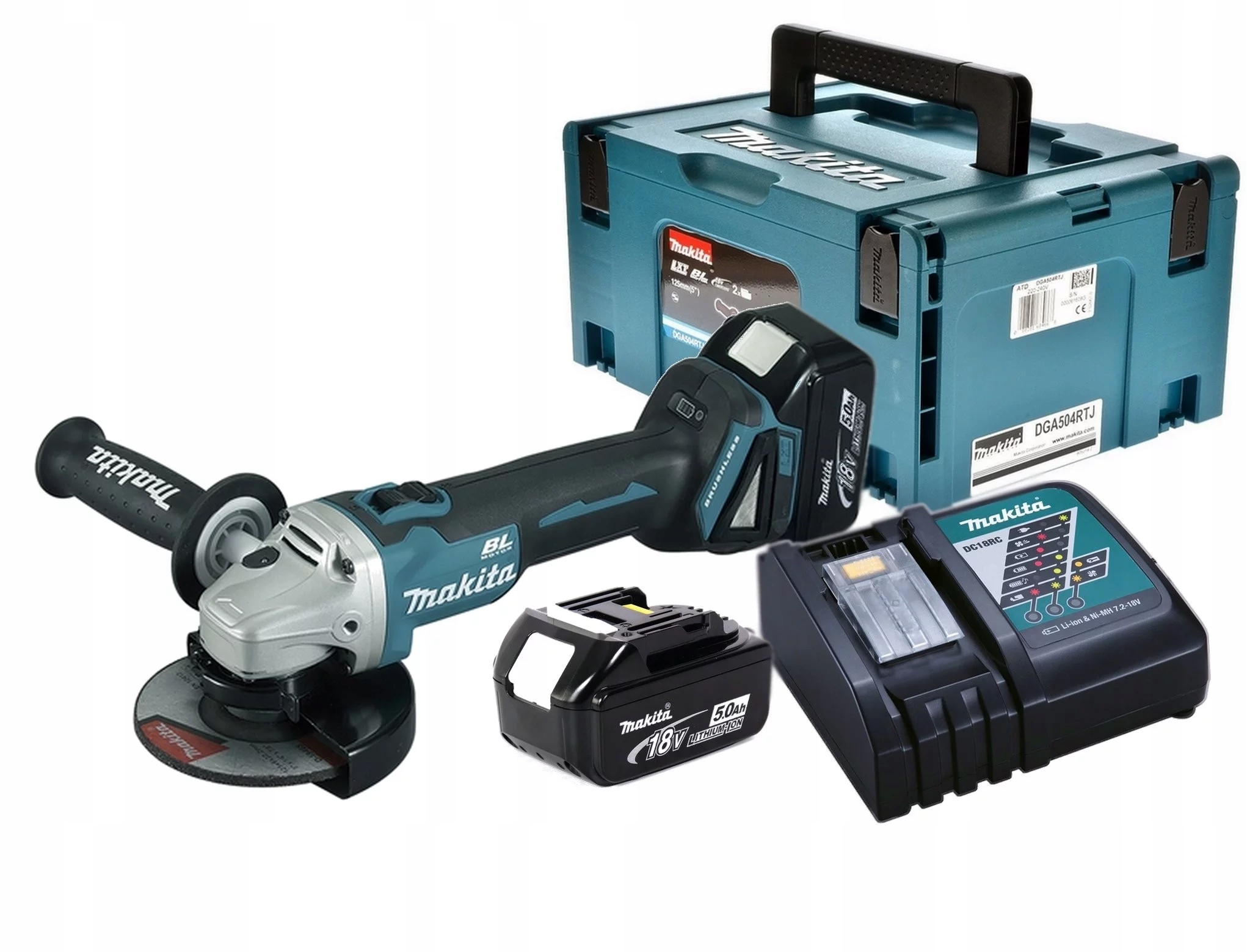 Makita DGA513RTJ Akumulatorowa Szlifierka Kątowa 125mm regulacja obrotów D